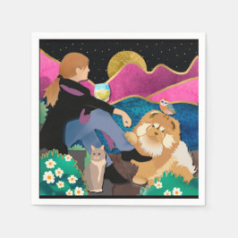 WHINE with ME chow paper napkins Serviette