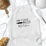 Whip It Good Funny Personalisiert<br><div class="desc">Whip es gute lustige Personalisierte Erwachsene Schürze. Niedliche Koch Schürze mit einem Kochen Whisk und ein lustiges Kochen Spaß Zitat. Personalisieren Sie das Spaß-Design mit Ihrem eigenen Namen oder Text.</div>