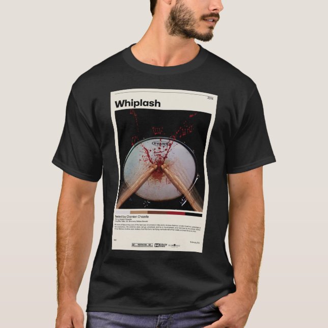 Whiplash Damien Chazelle Minimalistisch Movie Post T-Shirt (Vorderseite)
