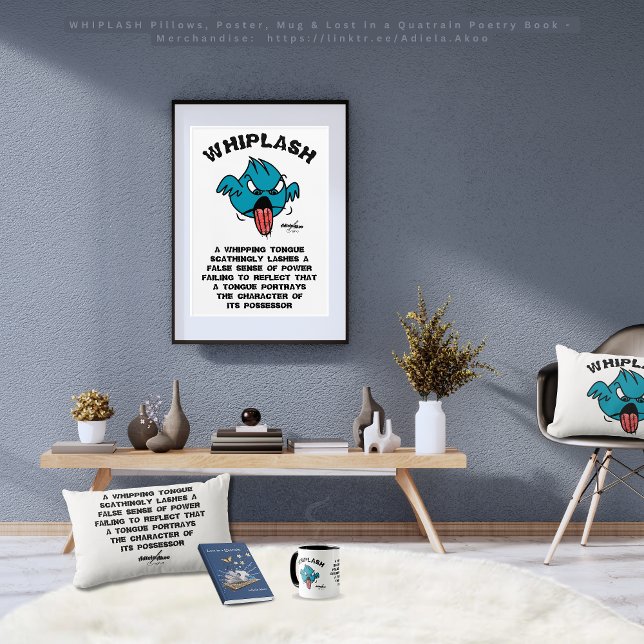 WHIPLASH-Kissen von Poet Adiela Akoo - weiß Lendenkissen (Whiplash Pillows, Poster, Mug & Lost in a Quatrain Poetry Book by Poet Adiela Akoo. Get yours now!)
