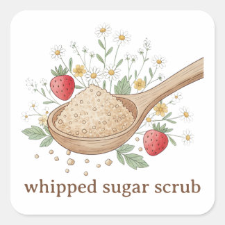 Whipped Sugar Scrub Label | Custom Skincare Quadratischer Aufkleber