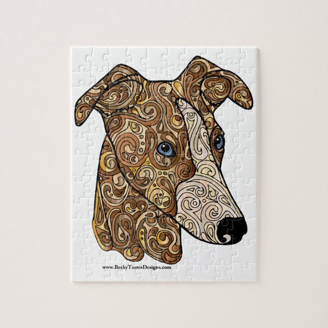 Whippet 8x10 Foto-Puzzlespiel mit Geschenkboxen Puzzle (Vertikal)