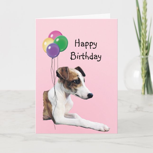 Whippet alles Gute zum Geburtstag Karte (Vorderseite)