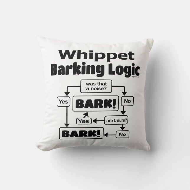 Whippet Barking Logic Kissen (Vorderseite)