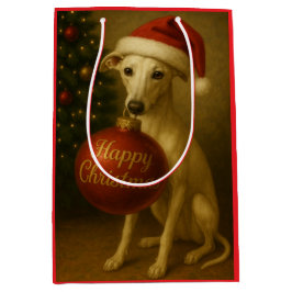 Whippet Christmas gift bag  Mittlere Geschenktüte