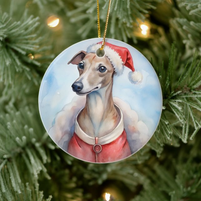 Whippet Christmas Ornament - Festive Holiday (Baum)