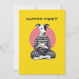 Whippet Coffee Time – Skurril vintage Hund Feiertagskarte