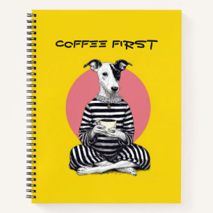 Whippet Coffee Time – Skurriles Vintage-Hund Notizbuch