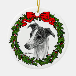 Whippet Dog Art von Glenda S. Harlan Keramik Ornament
