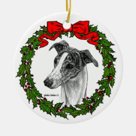Whippet Dog Art von Glenda S. Harlan Keramik Ornament