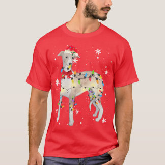 Whippet Dog Christmas Light Xmas Mom Dad Gifts fri T-Shirt