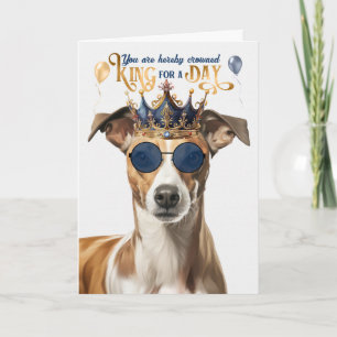 Whippet Dog King für Day Funny Birthday Karte
