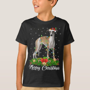 Whippet Dog Lover Matching Weihnachtsmannmütze Whi T-Shirt