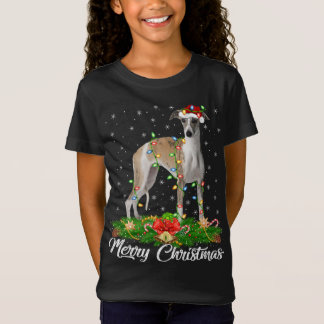 Whippet Dog Lover Matching Weihnachtsmannmütze Whi T-Shirt