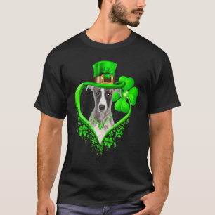 Whippet Dog St Patricks Day Lover Irish Kleeblatt T-Shirt