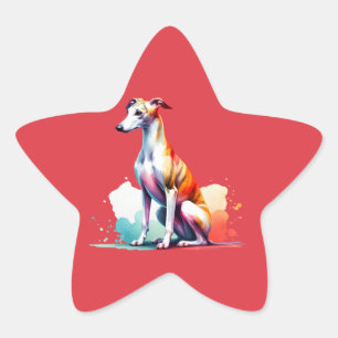 Whippet Dog Stern-Aufkleber