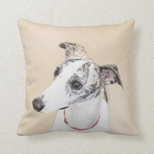 Whippet, Englisch Whippet, Verschluss, Weiß, Kissen