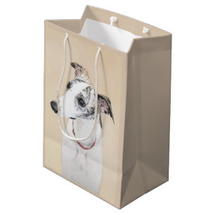 Whippet, Englisch Whippet, Verschluss, Weiß, Mittlere Geschenktüte