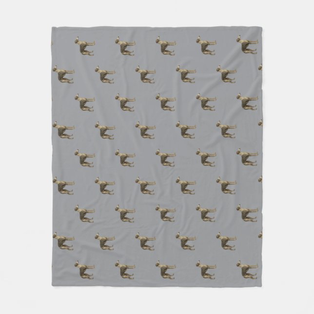 Whippet fleece blanket with grey background (Vorderseite)
