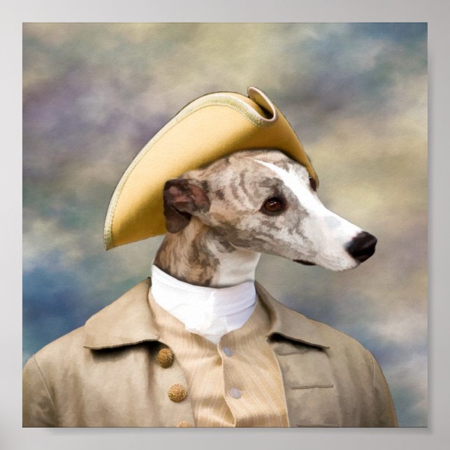 Whippet Gentleman Print Poster (Vorne)