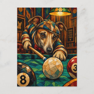 Whippet, geometrisches Mosaik Postkarte