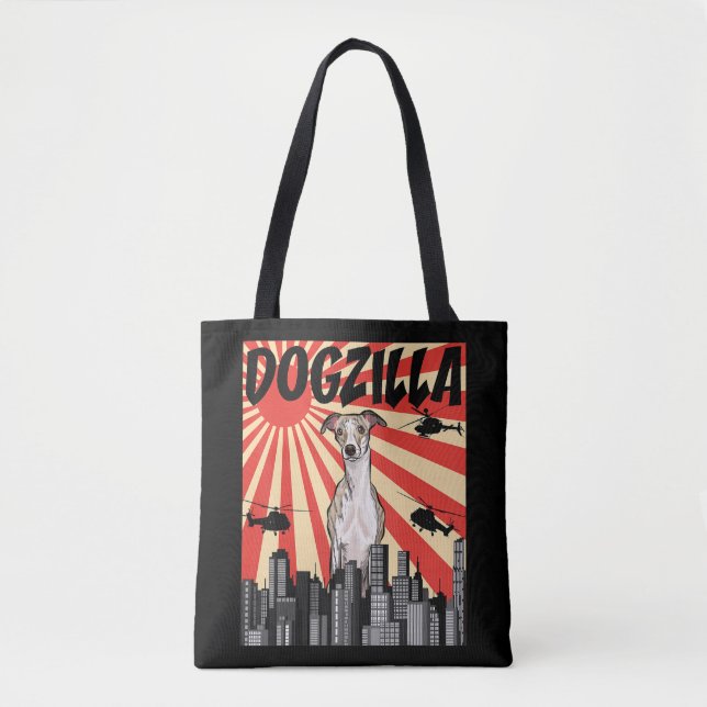 Whippet-Geschenk | lustige japanische Dogzilla-Pei (Vorderseite)