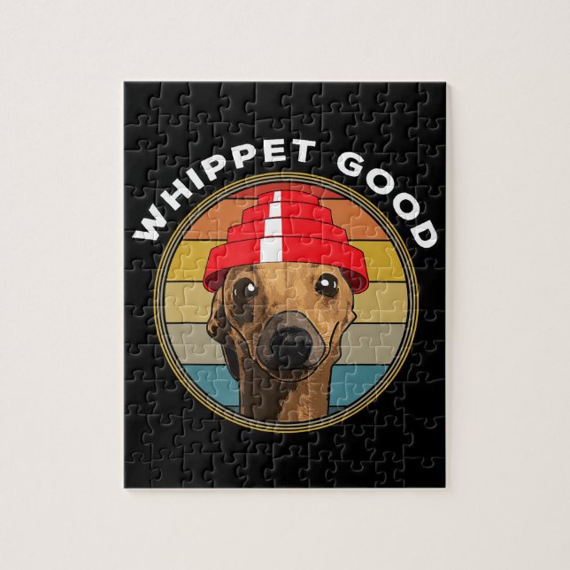 Whippet Good Funny 80er Music Dog Design Puzzle (Vertikal)