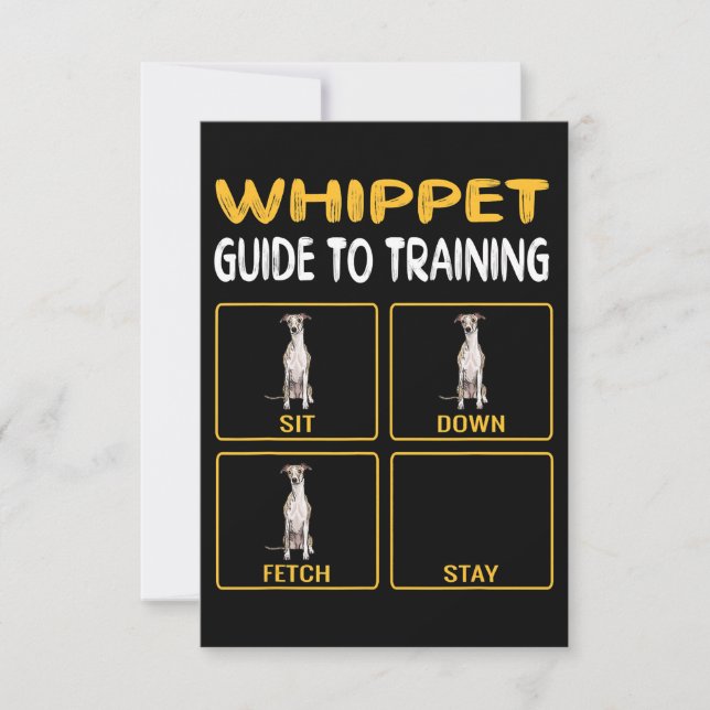 Whippet Guide to Training Hunde Obedience Dankeskarte (Vorderseite)