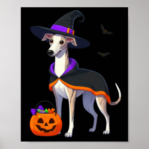 Whippet Halloween Hexenkostüm für Lover Dog Poster