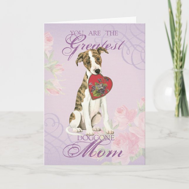 Whippet Heart Mama Karte (Vorderseite)