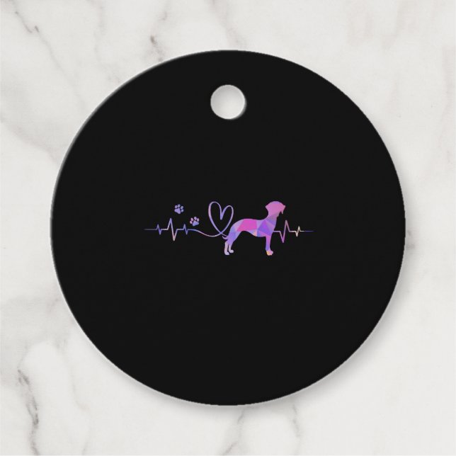 Whippet Heartbeat Geschenkanhänger (Vorderseite)