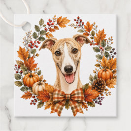 Whippet-Herbstkranz Geschenkanhänger
