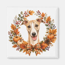 Whippet Herbstkranz Magnet