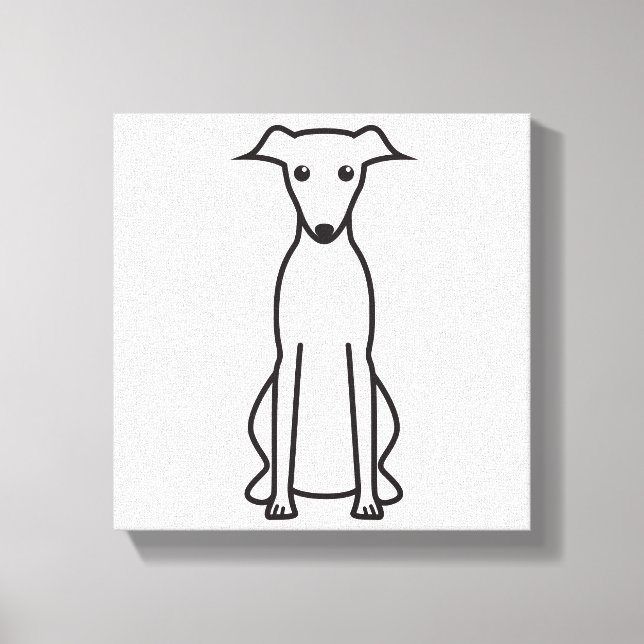 Whippet Hund Cartoon Leinwanddruck (Vorderseite)