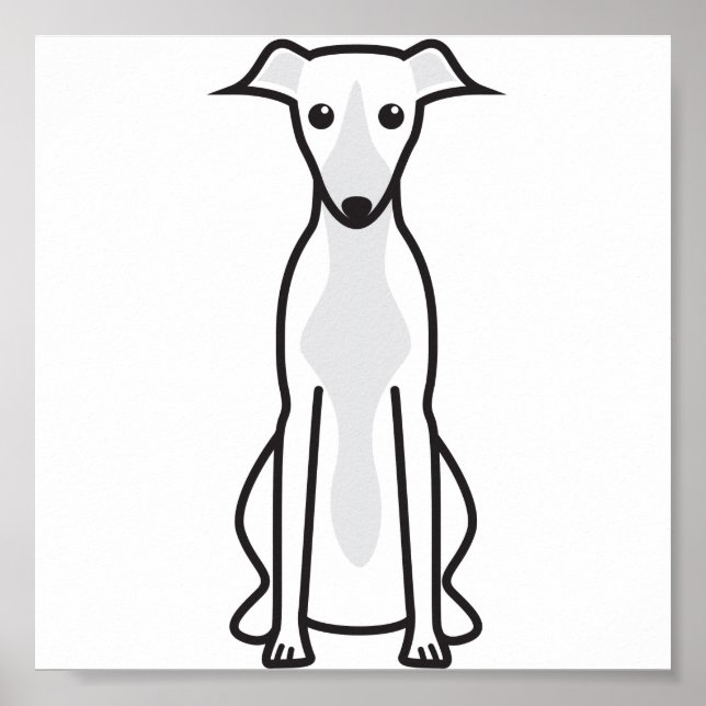 Whippet Hund Cartoon Poster (Vorne)