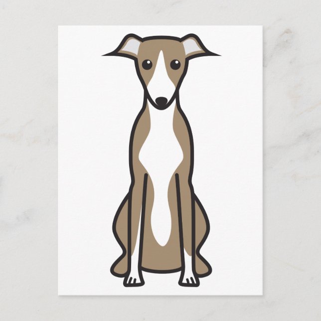 Whippet Hund Cartoon Postkarte (Vorderseite)