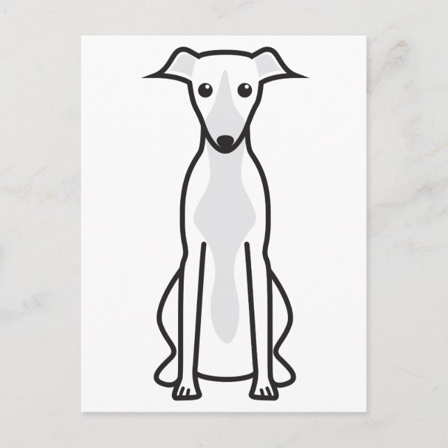 Whippet Hund Cartoon Postkarte (Vorderseite)
