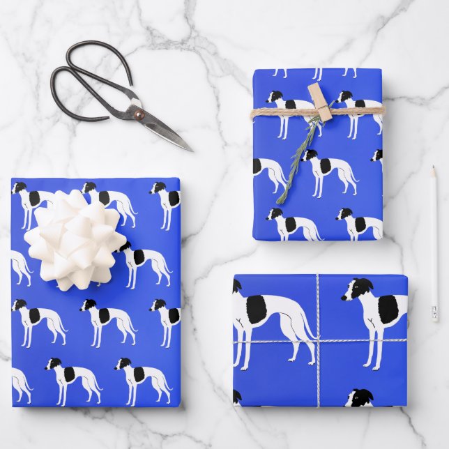 Whippet Hund Geschenkpapier Set (Vorderseite)