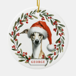 Whippet-Hund Keramik-Kreis-Ornament Keramik Ornament