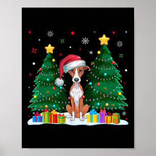 Whippet Hund liebt Weihnachtsmannmütze Ugly Christ Poster