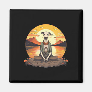 Whippet Hund Meditation Yoga Männer Frauen Kinder Magnet