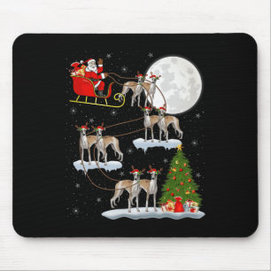 Whippet Hund Santa Schlitten Fliegend Lustiger Mag Mousepad