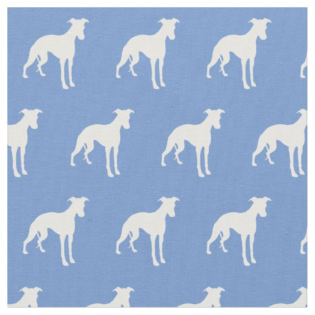 Whippet Hund Silhouette Pet Light Blue Stoff (Nahaufnahme)