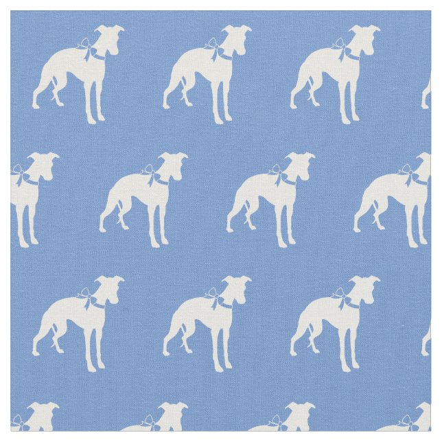 Whippet Hund Silhouette Pet Light Blue Stoff (Nahaufnahme)