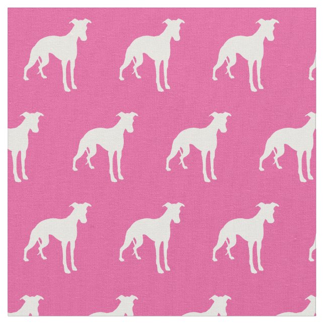 Whippet Hund Silhouette Pet Pink Stoff (Nahaufnahme)