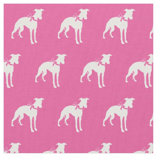 Whippet Hund Silhouette Pet Pink Stoff (Nahaufnahme)