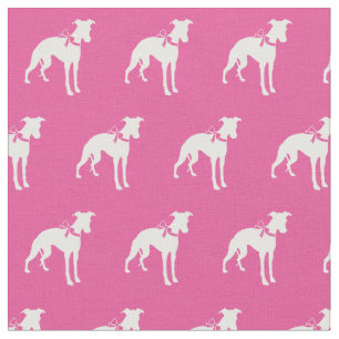 Whippet Hund Silhouette Pink Stoff