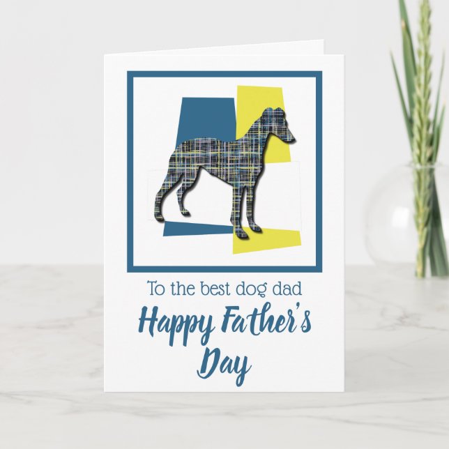 Whippet Hund Silhouette TriColor Vater's Day Karte (Vorderseite)