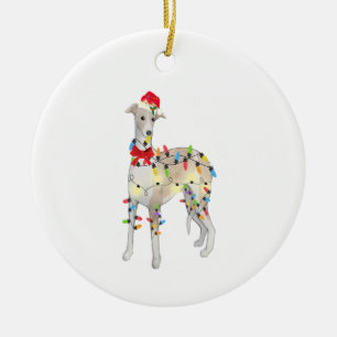 Whippet Hund Weihnachten Weihnachten Weihnachten W Keramik Ornament