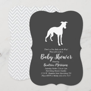 Whippet Hunde Babydusche Geschlecht neutral Einladung